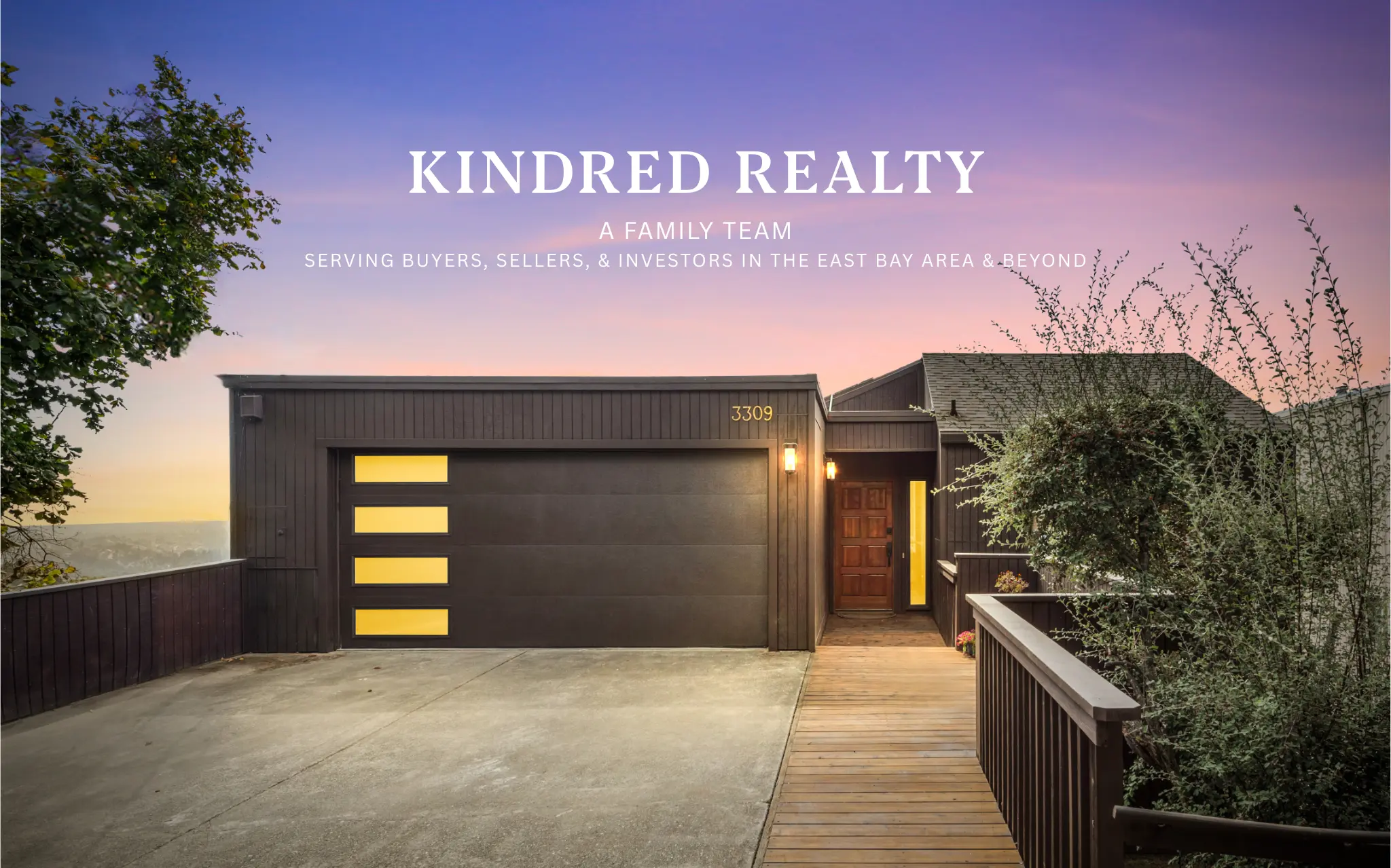 Beautiful residential bay view property exterior in the East Bay - Kindred Realty property sales